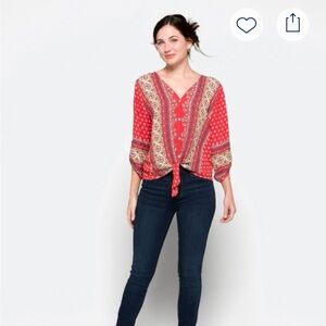 West Kai Talina tie front blouse